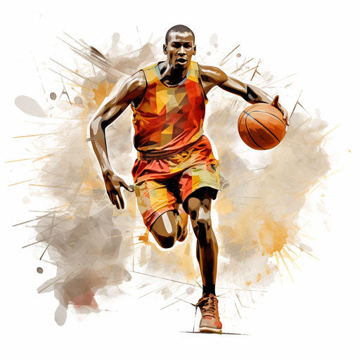 4K Basketball Clipart in Oil Painting Style: Vector & SVG