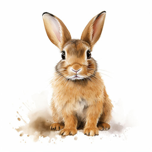 Rabbit Cartoon Png Clipart: Oil Painting Style, 4K & SVG – IMAGELLA