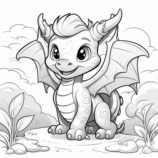 Dexterity & Fun: Dragon Coloring Pages for Kids – IMAGELLA