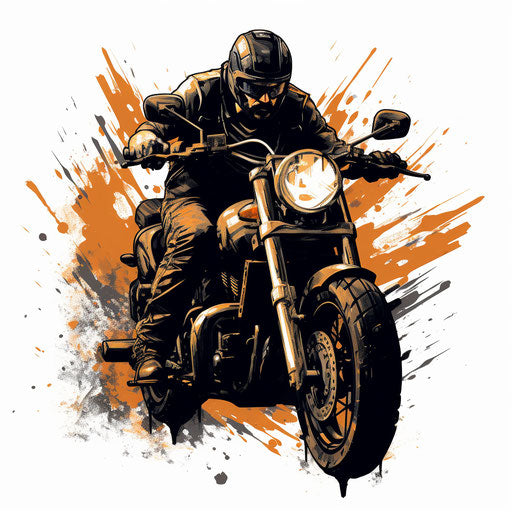 4K Vector Motorbike Clipart in Chiaroscuro Art Style – IMAGELLA