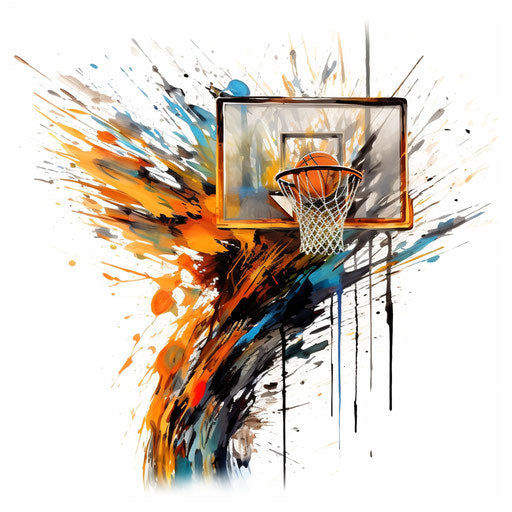 Basketball Hoop Clipart: 4K & Vector in Chiaroscuro Art Style