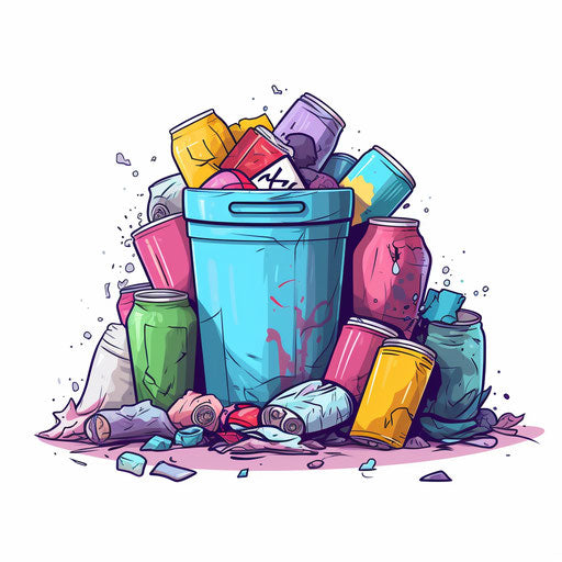 Trash Clipart in Pastel Colors Art Style Artwork: HD Vector & 4K – IMAGELLA