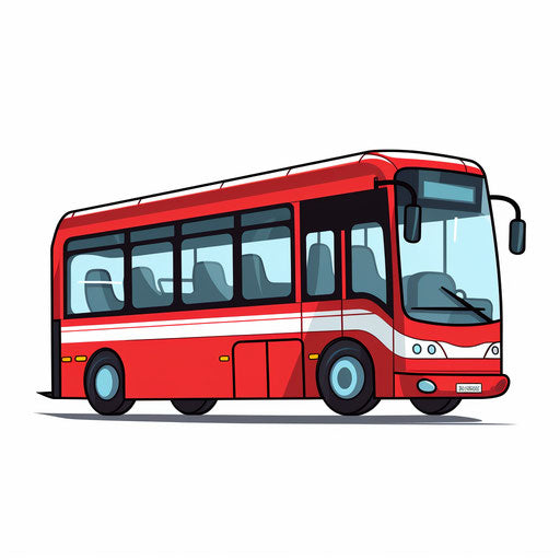 4K Vector Bus Clipart in Minimalist Art Style – IMAGELLA