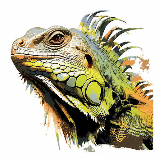 Iguana Clipart: Chiaroscuro Art Style, 4K & SVG – IMAGELLA