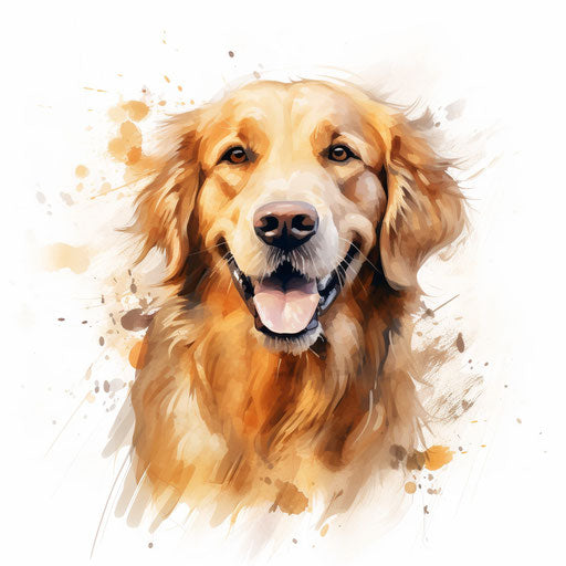Ultra HD Golden Retriever Clipart in Oil Painting Style Style