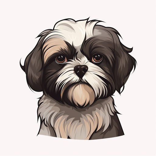 Shih Tzu Clipart in Minimalist Art Style Illustration: 4K Vector & PNG ...