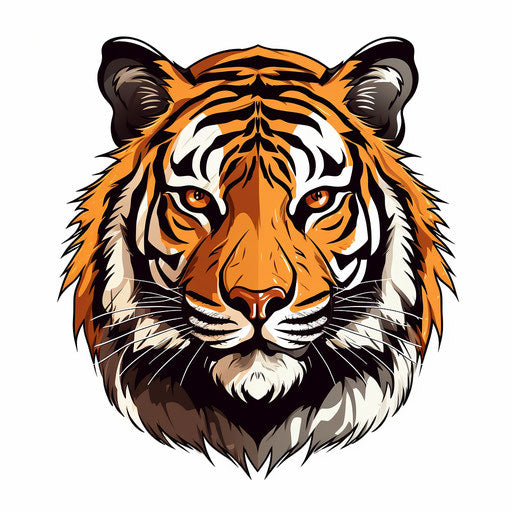 Tiger Cartoon Png Clipart: Minimalist Art Style, 4K & SVG – IMAGELLA