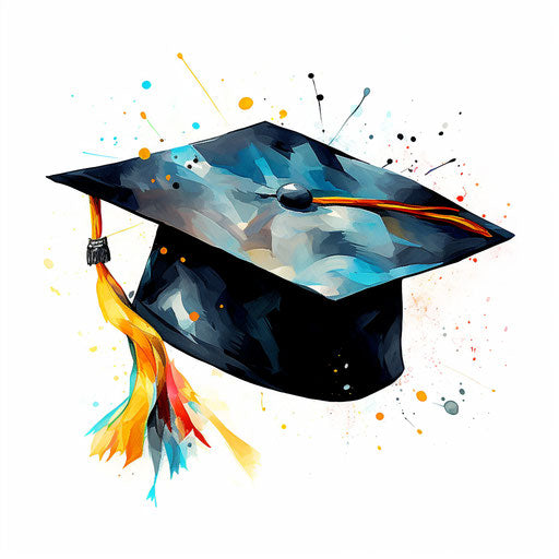 Graduation Hat Clipart: 4K & Vector in Impressionistic Art Style – IMAGELLA