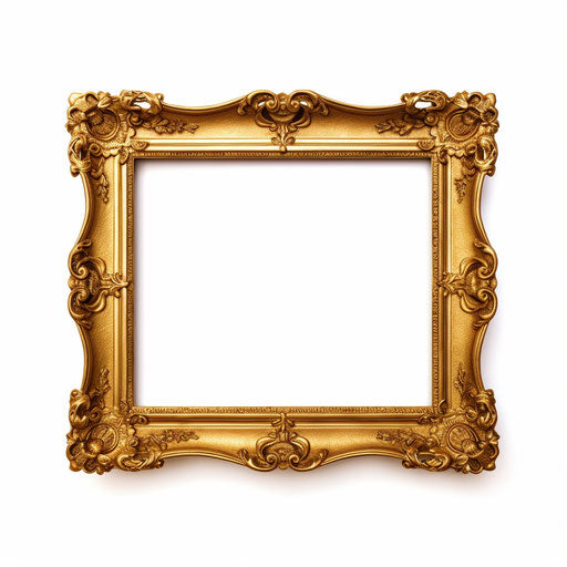 Picture Frame Clipart in Oil Painting Style Artwork: Vector, PNG, 4K ...