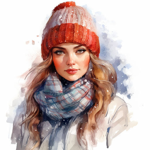 Winter Clothes Clipart in Oil Painting Style: High-Def Vector & 4K