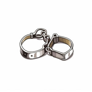 High-Res 4K Handcuffs Clipart in Minimalist Art Style