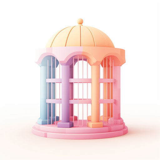 4K Vector Jail Clipart in Pastel Colors Art Style