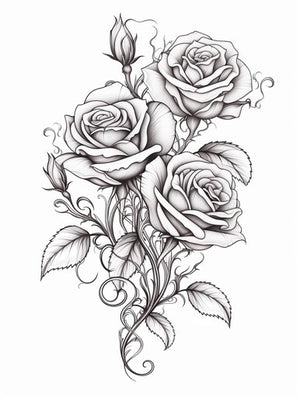 rose tattoo outline