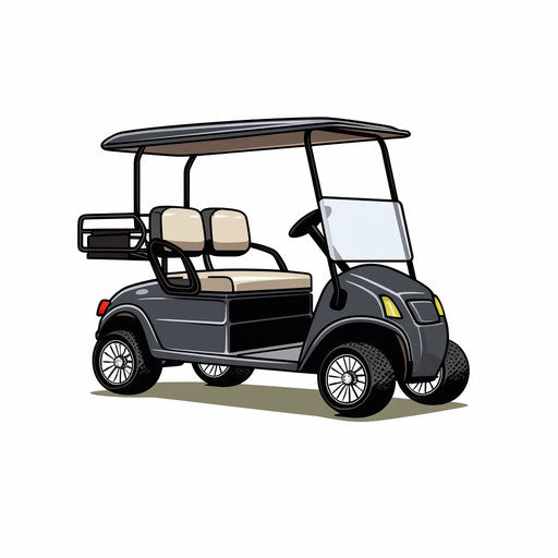 Vector & 4K Golf Cart Clipart in Minimalist Art Style