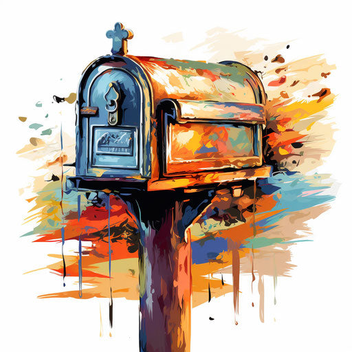 Mailbox Clipart in Impressionistic Art Style: 4K, Vector & SVG Clipart