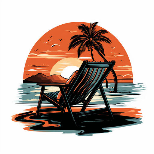 4K Beach Chair Clipart in Chiaroscuro Art Style: Vector & SVG