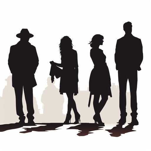 People Silhouette Png Clipart in Chiaroscuro Art Style: Vector & 4K