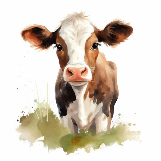 Oil Painting Style Cute Cow Clipart: 4K Vector Art – IMAGELLA