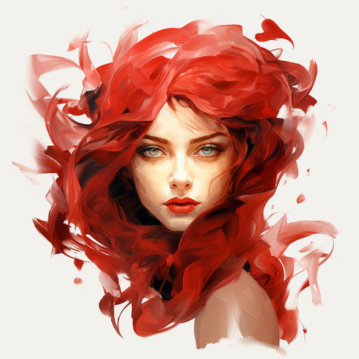 Turning Red Clipart in Oil Painting Style: Vector & 4K