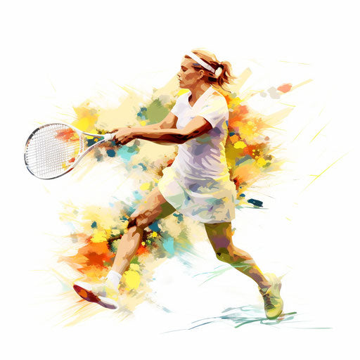 Tennis Clipart in Impressionistic Art Style: 4K Vector & Stencils ...