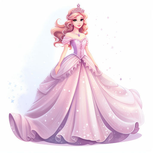 Princess Clipart in Pastel Colors Art Style Art: High-Res 4K & Vector ...