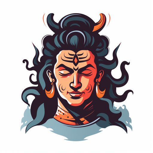 Shiva Clipart in Minimalist Art Style: Vector & 4K