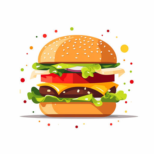 Hamburger Clipart: 4K & Vector in Minimalist Art Style – IMAGELLA