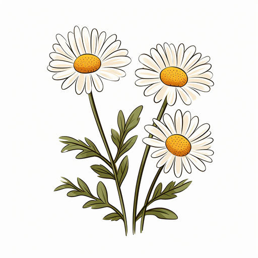 Daisy Flower Image in Minimalist Art Style: Vector Clipart in 4K – IMAGELLA