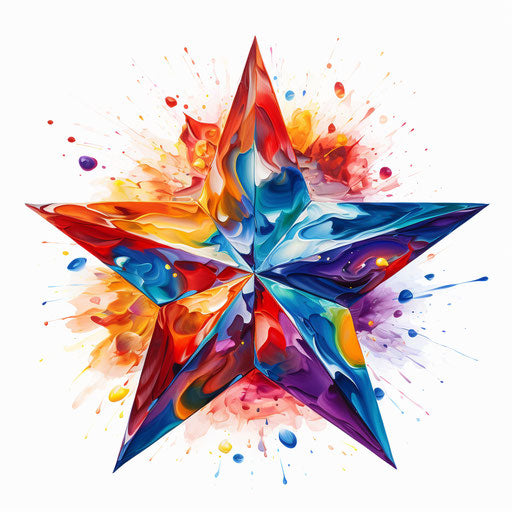 Star Png Clipart in Oil Painting Style Artwork: High-Res 4K & Vector ...