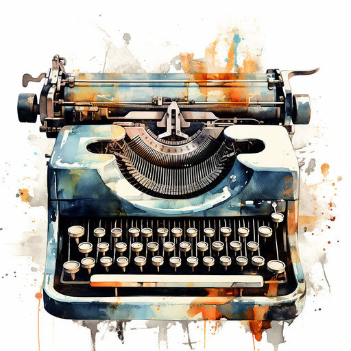 4K Vector Typewriter Clipart in Oil Painting Style – IMAGELLA