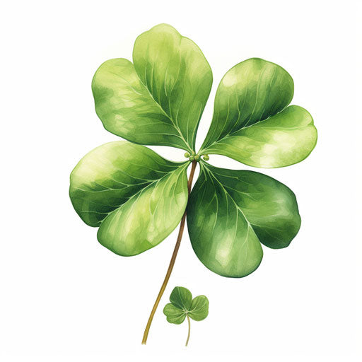 4 Leaf Clover Clipart in Oil Painting Style Artwork: 4K Vector & PNG ...