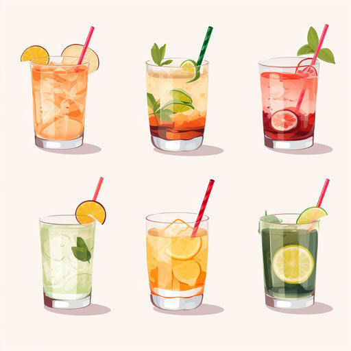 4K Vector Drinks Clipart in Minimalist Art Style – IMAGELLA