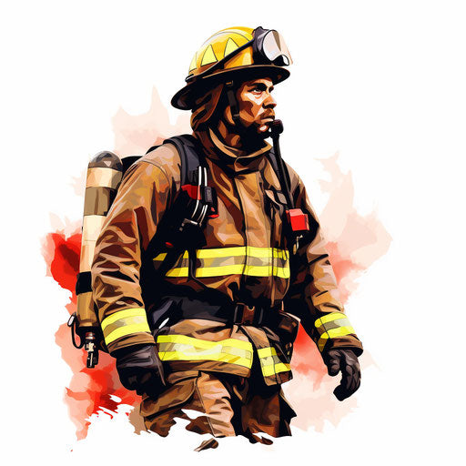 High-Res 4K Firefighter Clipart in Chiaroscuro Art Style – IMAGELLA