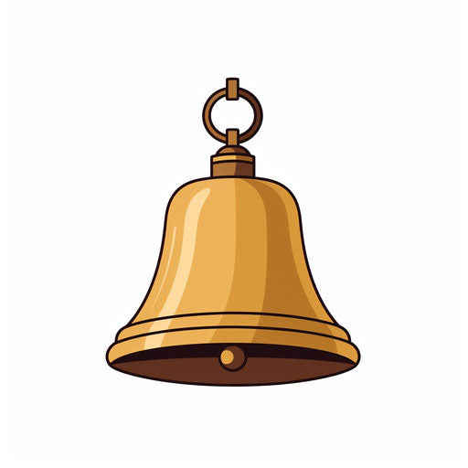 High-Res 4K Bell Clipart in Minimalist Art Style