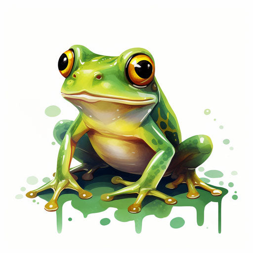 Vector & 4K Cute Frog Clipart in Chiaroscuro Art Style – IMAGELLA