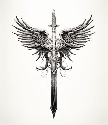 tribal wings and sword design