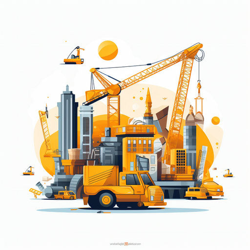 Construction Clipart in Minimalist Art Style: Vector & 4K – IMAGELLA