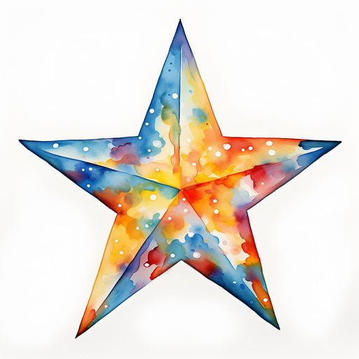 4K Star Png Clipart in Impressionistic Art Style: Vector & SVG