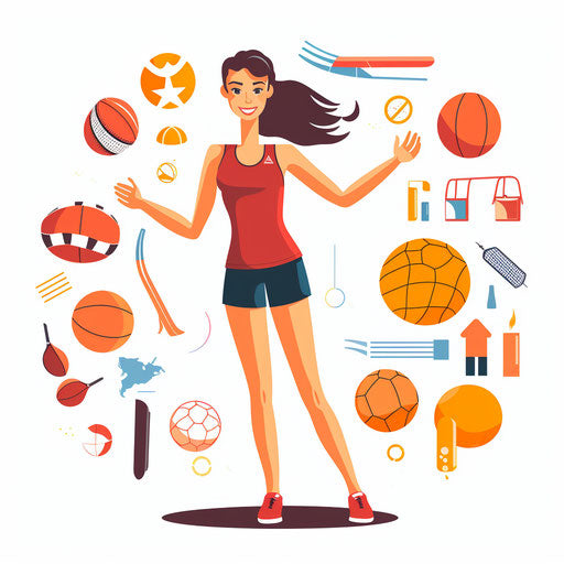 Physical Education Clipart in Minimalist Art Style Art: High-Res 4K Vector