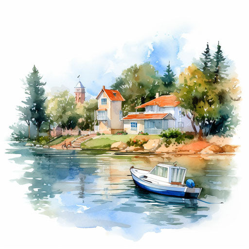 4K Vector Watercolor Clipart in Impressionistic Art Style
