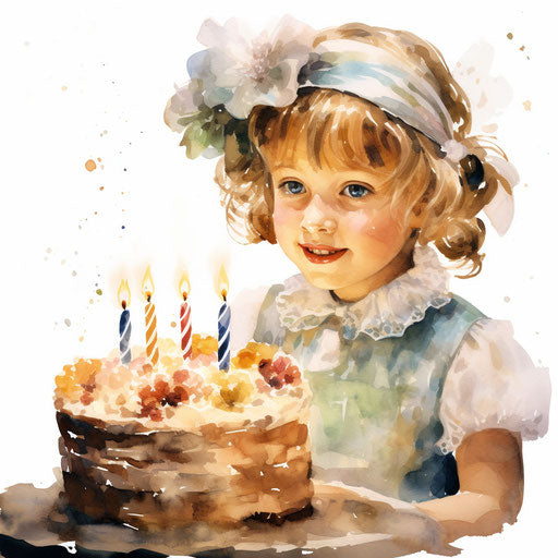 Birthday Clipart in Oil Painting Style: 4K, Vector & SVG Clipart