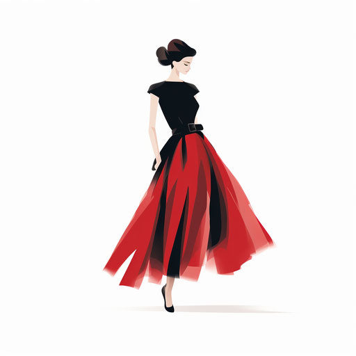 High-Res 4K Dress Clipart in Minimalist Art Style