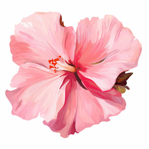 Pink Flower Clipart in Oil Painting Style Artwork: HD Vector & 4K