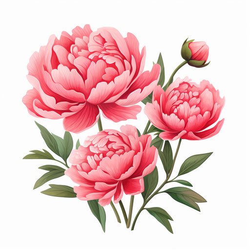 4K Peony Clipart in Minimalist Art Style: Vector & SVG – IMAGELLA