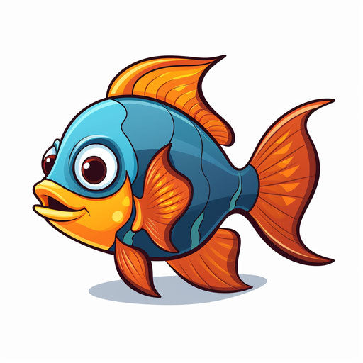 Fish Cartoon Png Clipart in Chiaroscuro Art Style Artwork: High-Res 4K ...