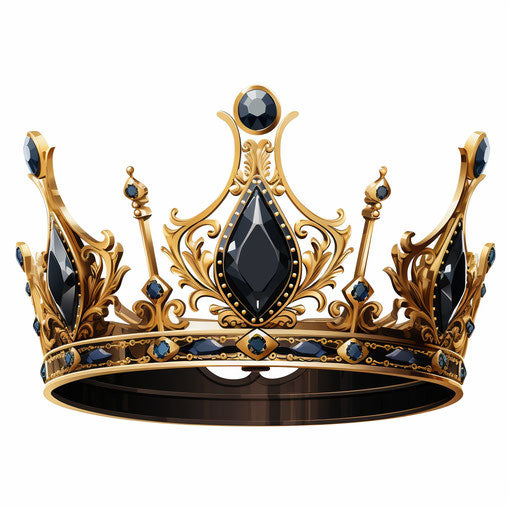Chiaroscuro Art Style Crown Vector Png Clipart: 4K Vector Art
