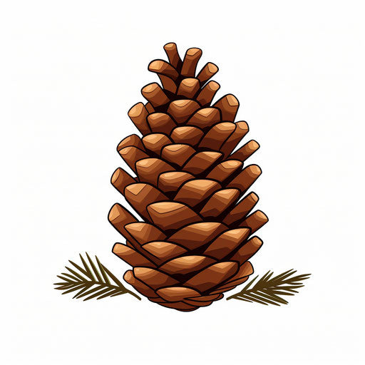 Pinecone Clipart in Minimalist Art Style: 4K Vector Clipart