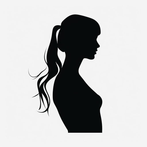 Female Silhouette Outline Clipart in Minimalist Art Style: 4K & SVG ...