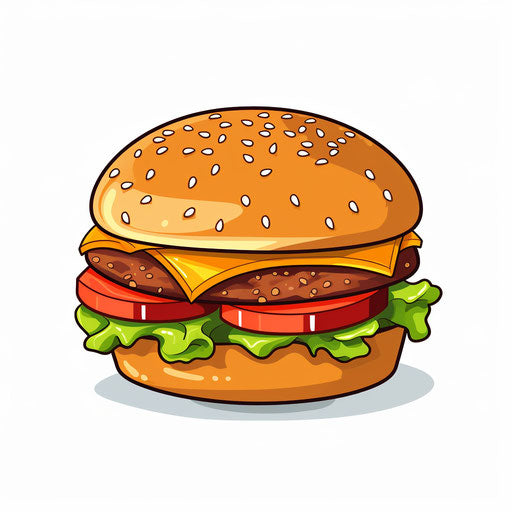 Burger Clipart in Minimalist Art Style Artwork: 4K Vector & SVG – IMAGELLA