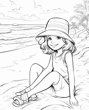 surfer girl coloring pages